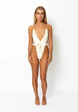 Load image into Gallery viewer, AMELIA WRAP AROUND PLUNGE ONE PIECE SWIMSUIT IN IVORY