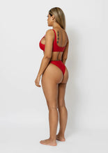 Load image into Gallery viewer, JASMINE OPEN FRONT MONOKINI WITH GOLD CHAINS IN RED