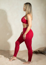 Load image into Gallery viewer, DESTINY SEAMLESS ZEBRA PRINT SPORTS LEGGINGS IN SPARKLY RED