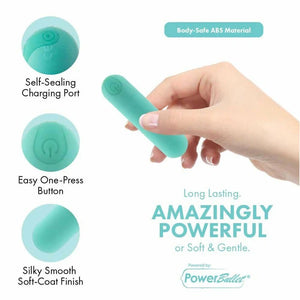 Pure Love® - Rechargeable Power Bullet With Silicone Case - Teal