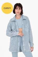 Load image into Gallery viewer, CURVY Waffle Knit Mineral-Washed Button Down Jacket