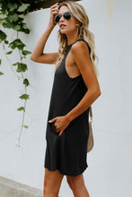 Load image into Gallery viewer, Black Crisscross Cut-out Back Knit Sleeveless Dress