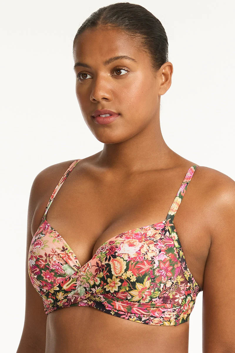 Wildflower Cross Front Moulded Cup Bra