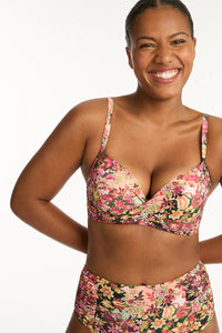 Wildflower Cross Front Moulded Cup Bra