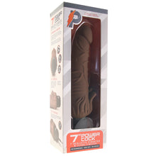 Load image into Gallery viewer, PowerCock 7 Inch Vibe with Clitoral Stimulator in Brown