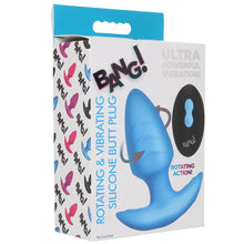 Load image into Gallery viewer, Bang! Rotating &amp; Vibrating Butt Plug in Blue