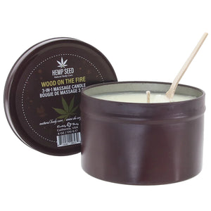 3-in-1 Massage Candle 6oz in Wood On The Fire