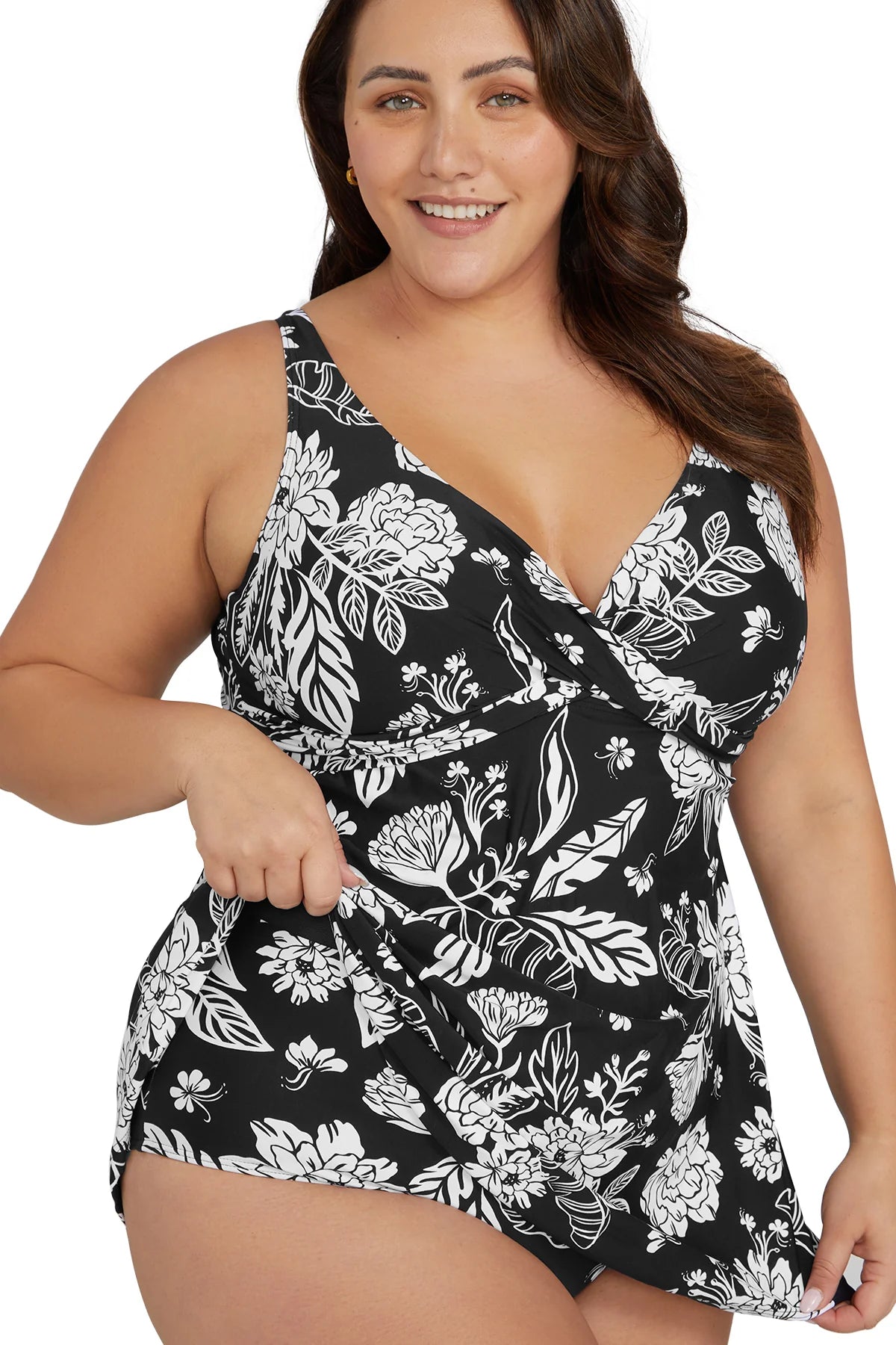 Plus size one sales piece swim dress